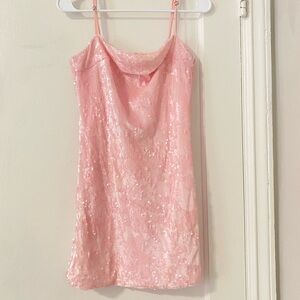 Lulu's Blush Pink Sequin Dress
